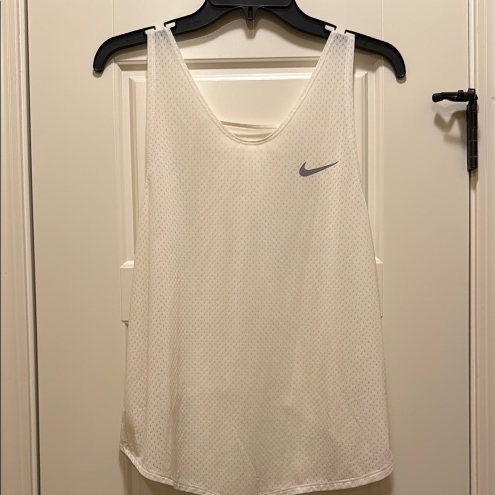 Nike White Relaxed Sleeveless Tank Top